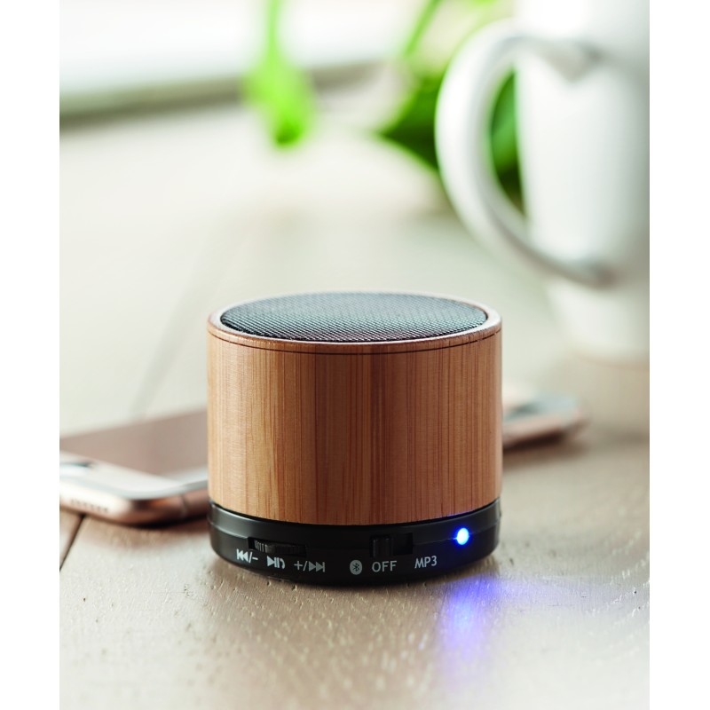 Altavoz inalámbrico de bambú Round Bamboo