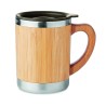Vaso de acero inoxidable con funda de bambú Mokka 300 ml