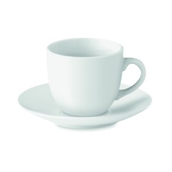 Taza de caf&eacute; con plato de...