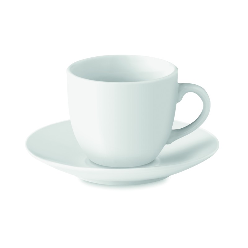 Taza de café con plato de porcelana Espresso 80 ml