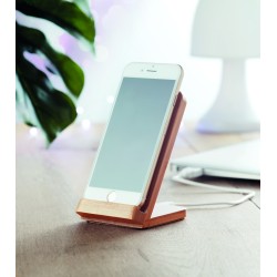 Cargador inalámbrico con soporte de bambú Wirestand