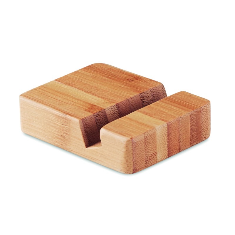 Soporte de bambú para móvil Apoya