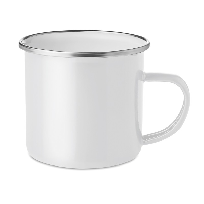 Taza de metal esmaltado Plateado 350 ml