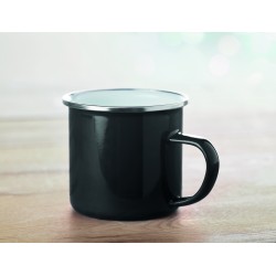 Taza de metal esmaltado Plateado 350 ml