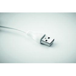 Llavero con cable de carga de bambú Clauer