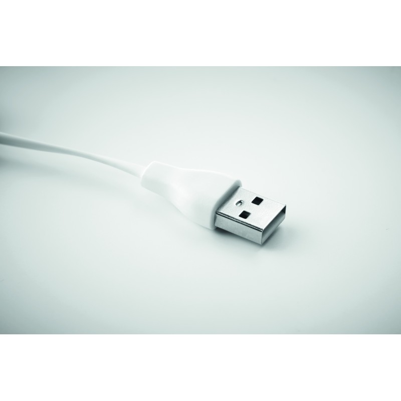 Llavero con cable de carga de bambú Clauer