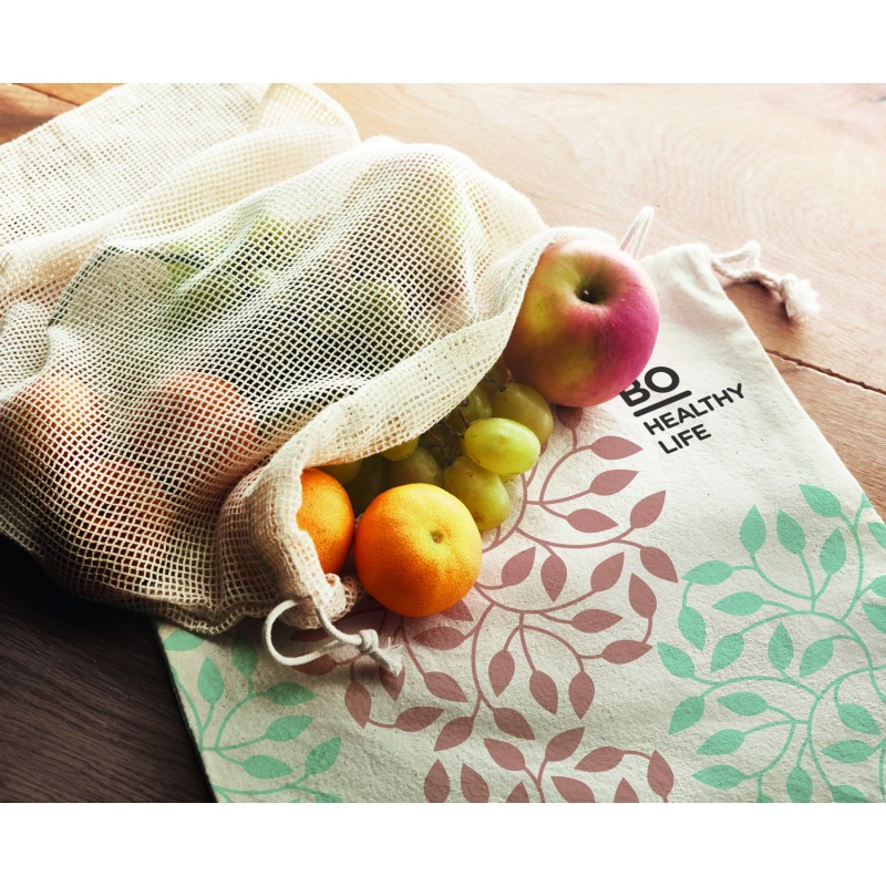 Bolsa de rejilla de algodón para alimentos Veggie