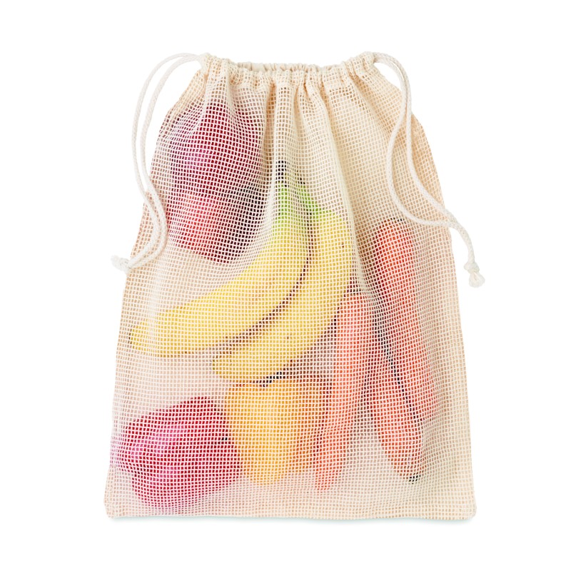 Bolsa de rejilla de algodón para alimentos Veggie