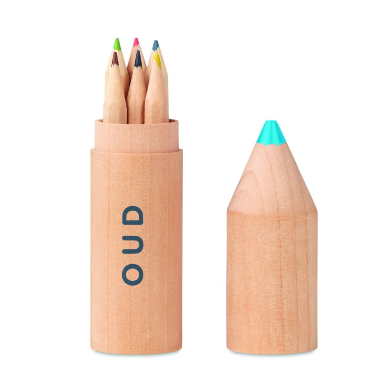 Estuche de madera con 6 lápices de colores Petit Coloret