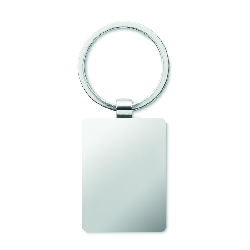 Llavero rectangular de metal y bambú Bendigo