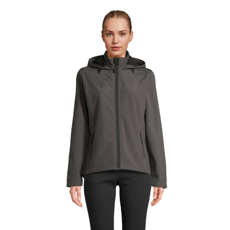 Chaqueta softshell con capucha de mujer Race Hooded