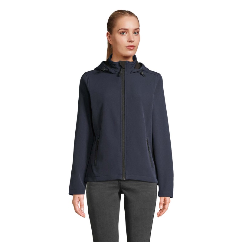Chaqueta softshell con capucha de mujer Race Hooded