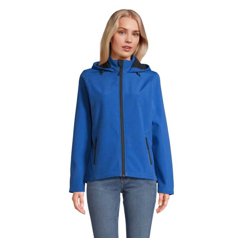 Chaqueta softshell con capucha de mujer Race Hooded