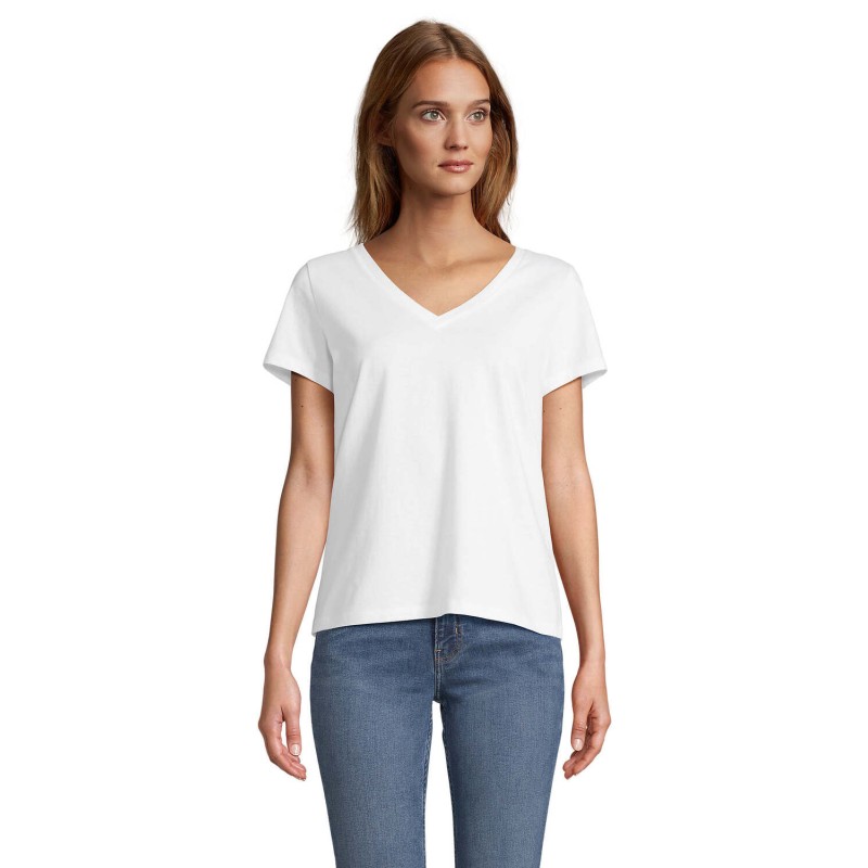 Camiseta de cuello en V de mujer Regent V