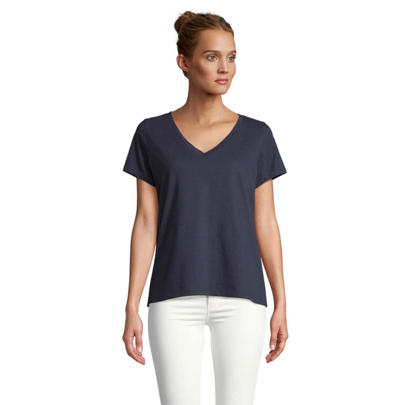 Camiseta de cuello en V de mujer Regent V