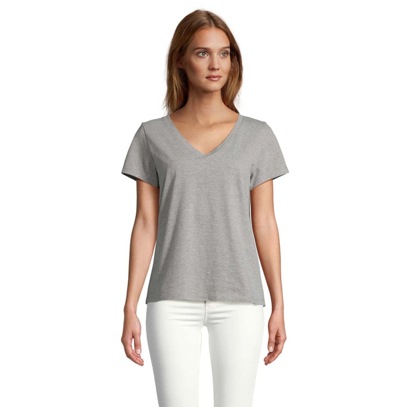 Camiseta de cuello en V de mujer Regent V