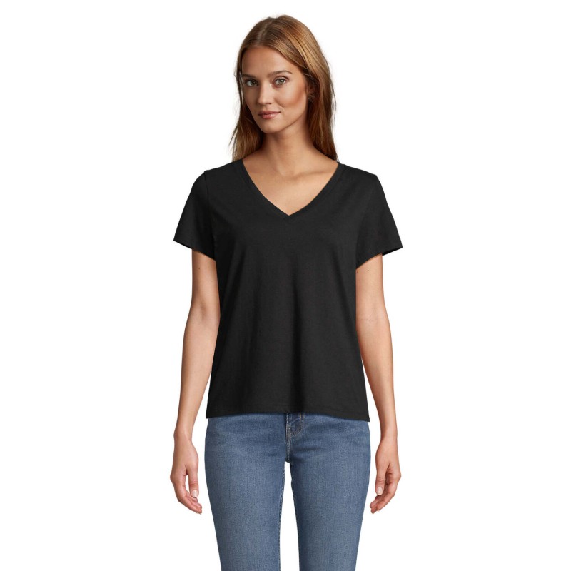 Camiseta de cuello en V de mujer Regent V