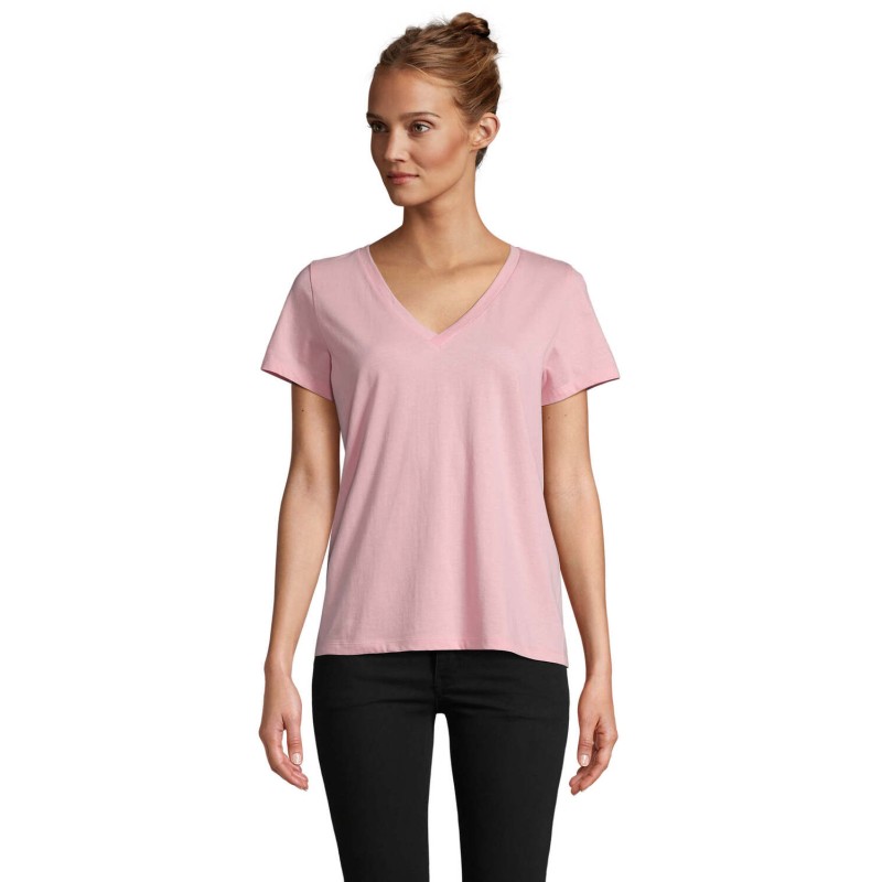Camiseta de cuello en V de mujer Regent V