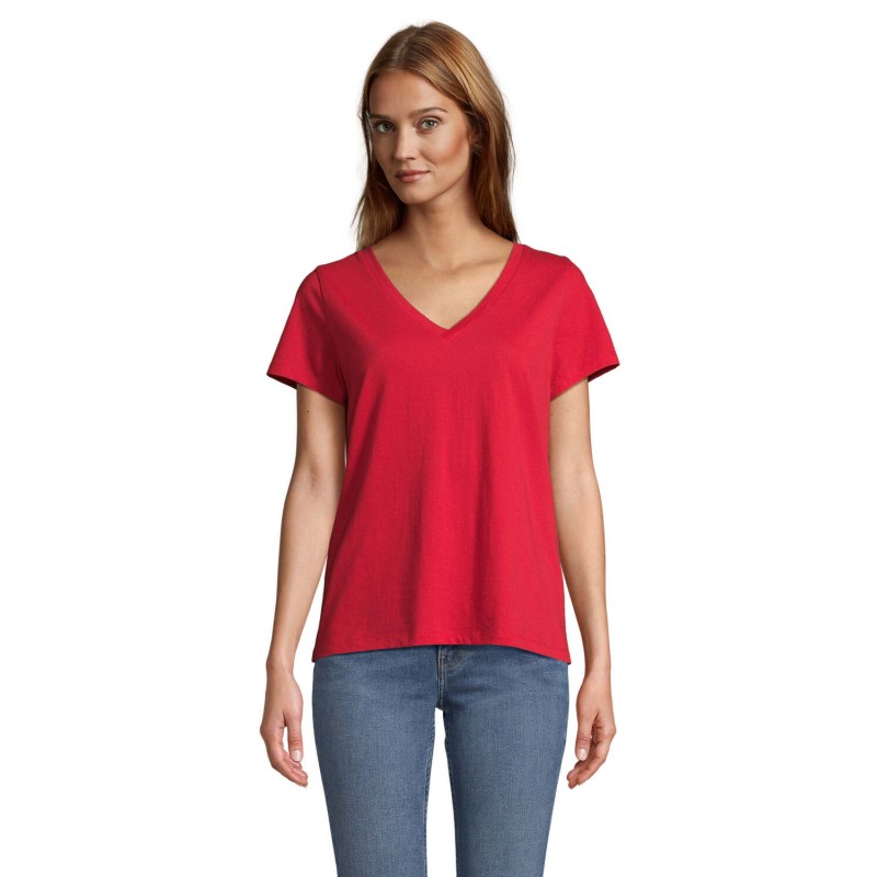 Camiseta de cuello en V de mujer Regent V