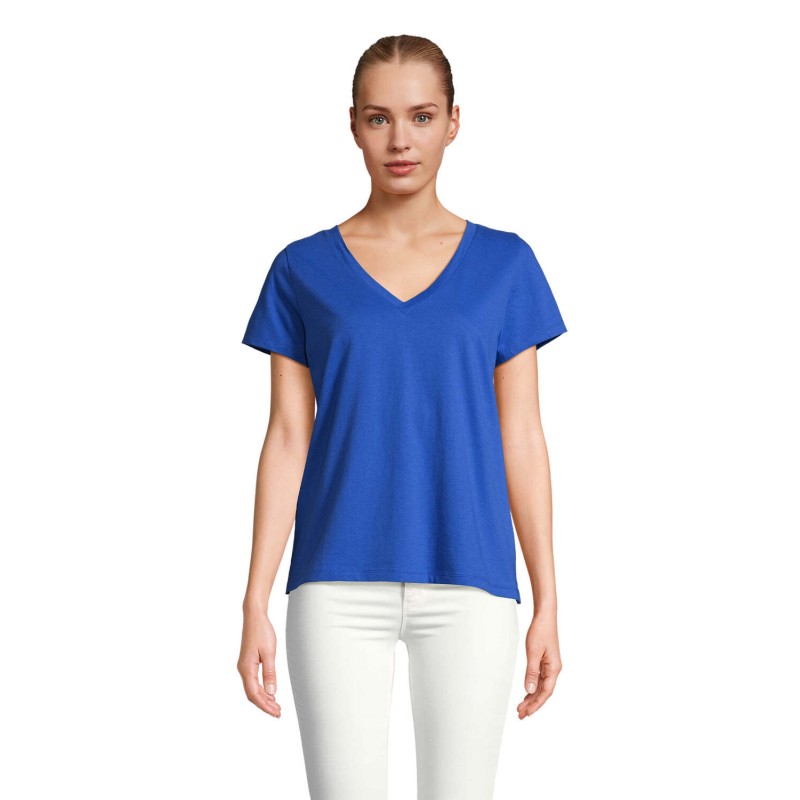 Camiseta de cuello en V de mujer Regent V