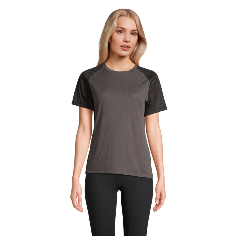 Camiseta técnica de manga raglán de mujer Vortex