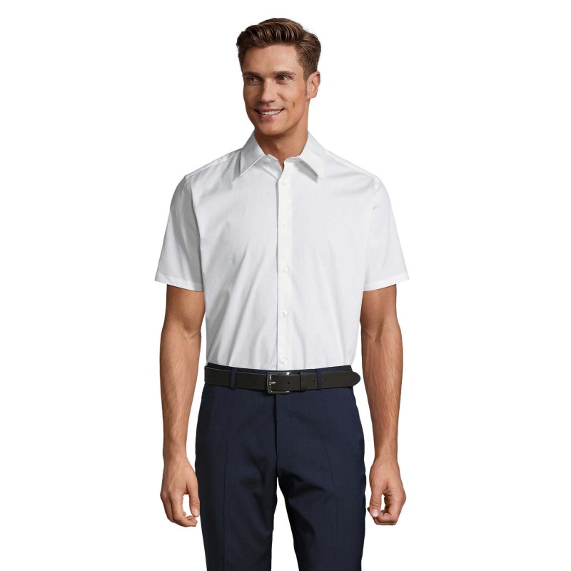 Camisa elástica de hombre manga corta Broadway
