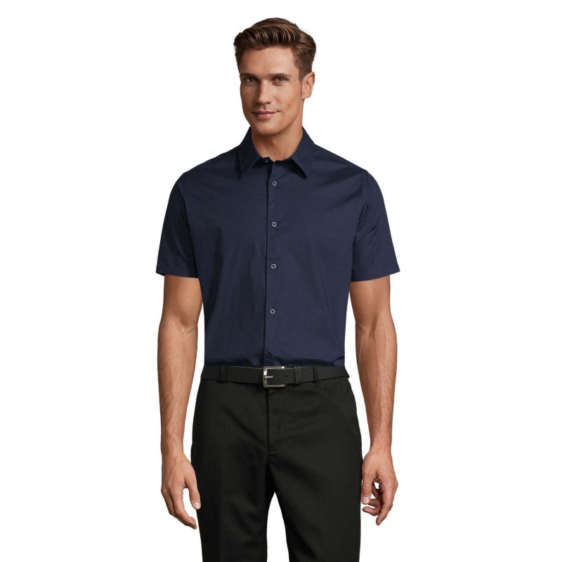 Camisa elástica de hombre manga corta Broadway