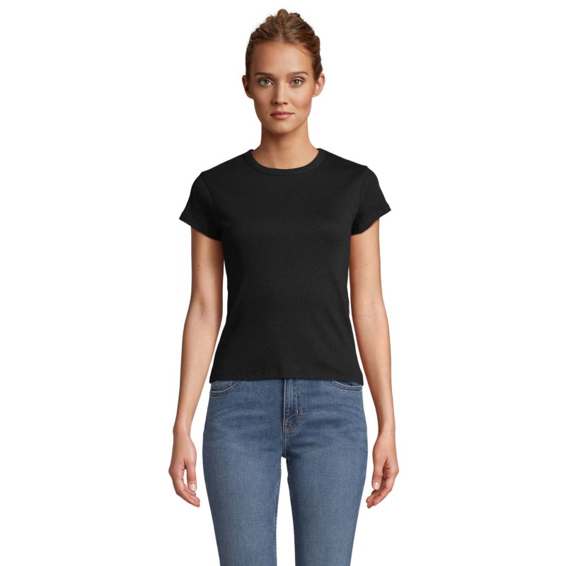 Camiseta acanalada de mujer Sara