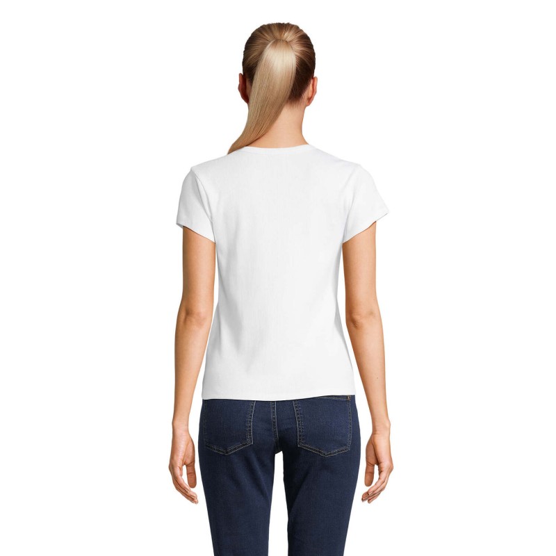 Camiseta acanalada de mujer Sara
