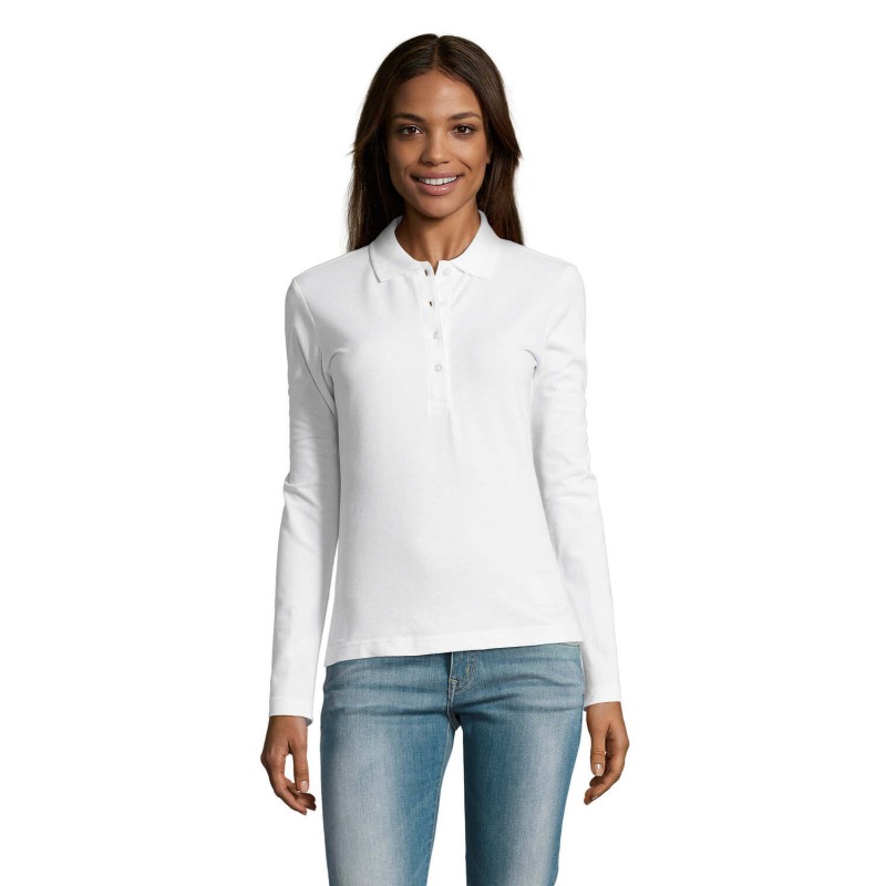 Polo de manga larga de mujer Podium