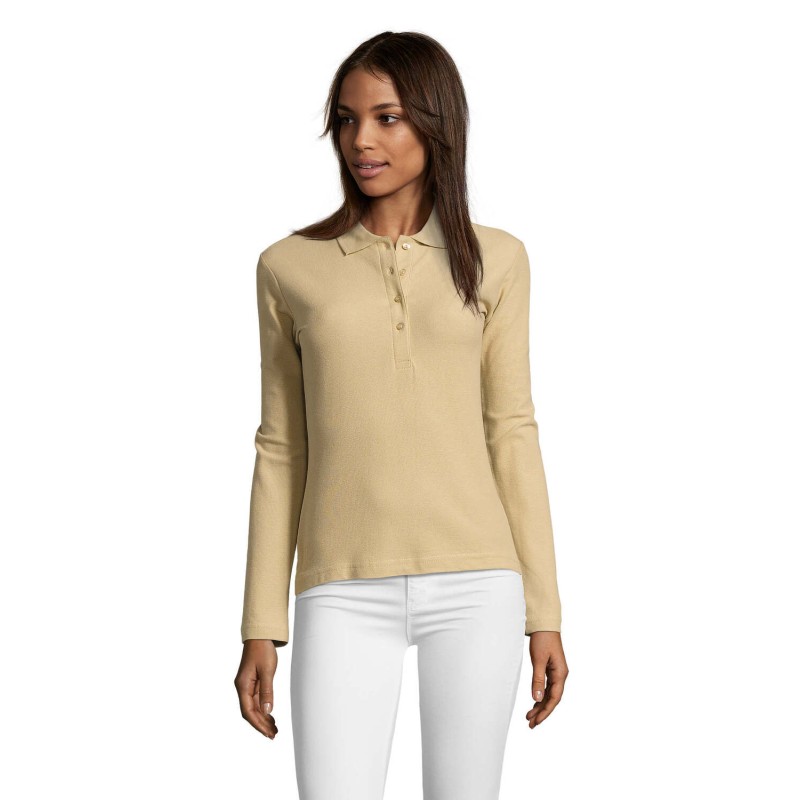 Polo de manga larga de mujer Podium