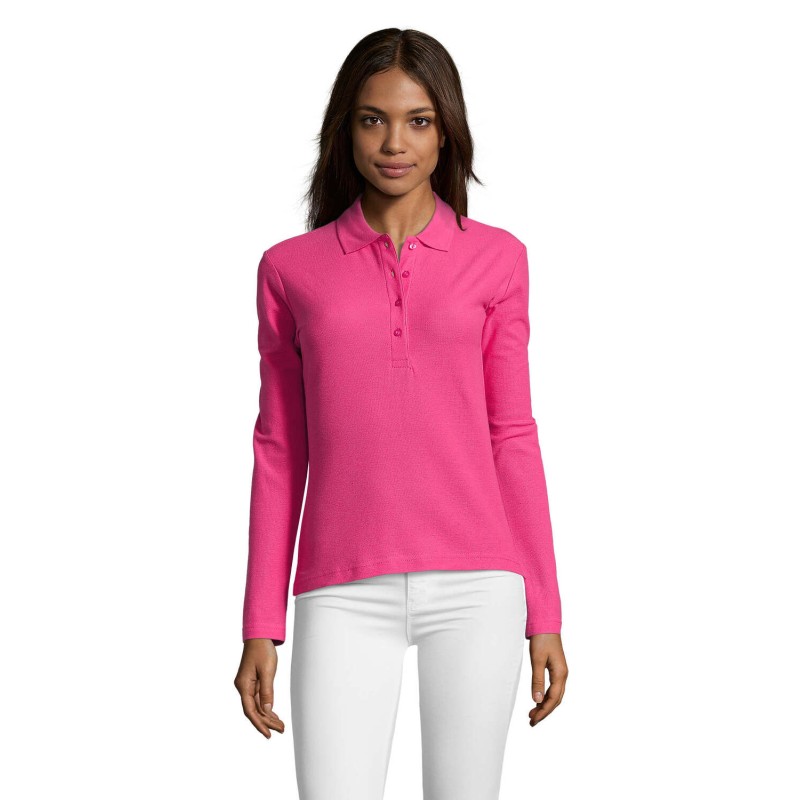 Polo de manga larga de mujer Podium