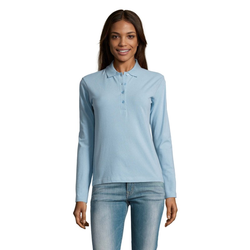 Polo de manga larga de mujer Podium