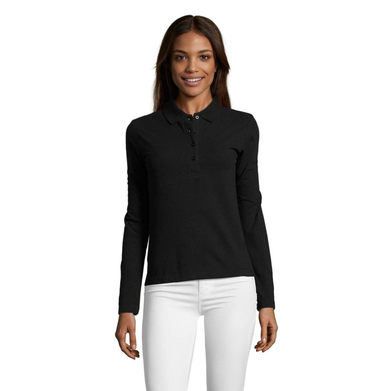 Polo de manga larga de mujer Podium