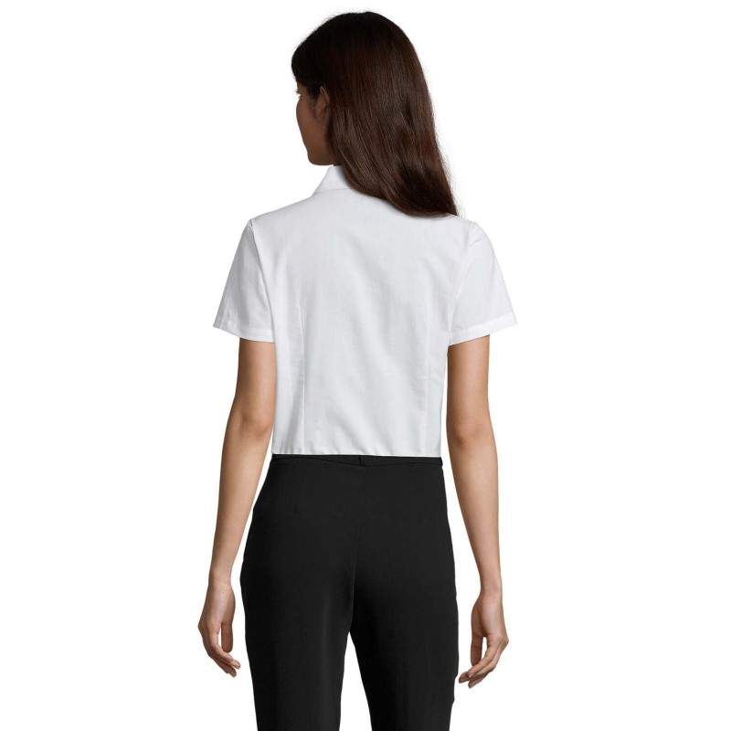 Camisa Oxford de manga corta de mujer Elite