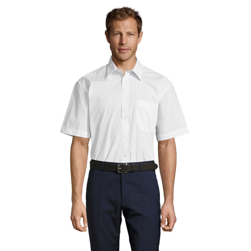 Camisa de popelina de manga corta de hombre Bristol