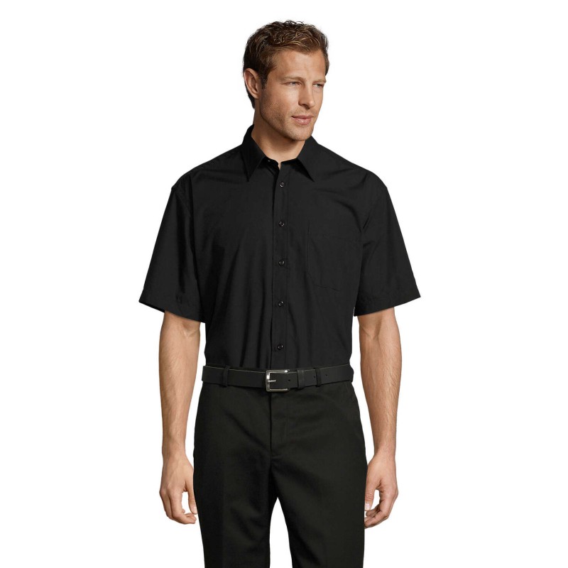 Camisa de popelina de manga corta de hombre Bristol