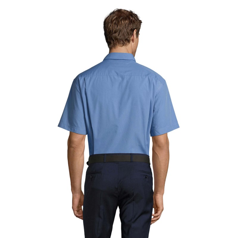 Camisa de popelina de manga corta de hombre Bristol