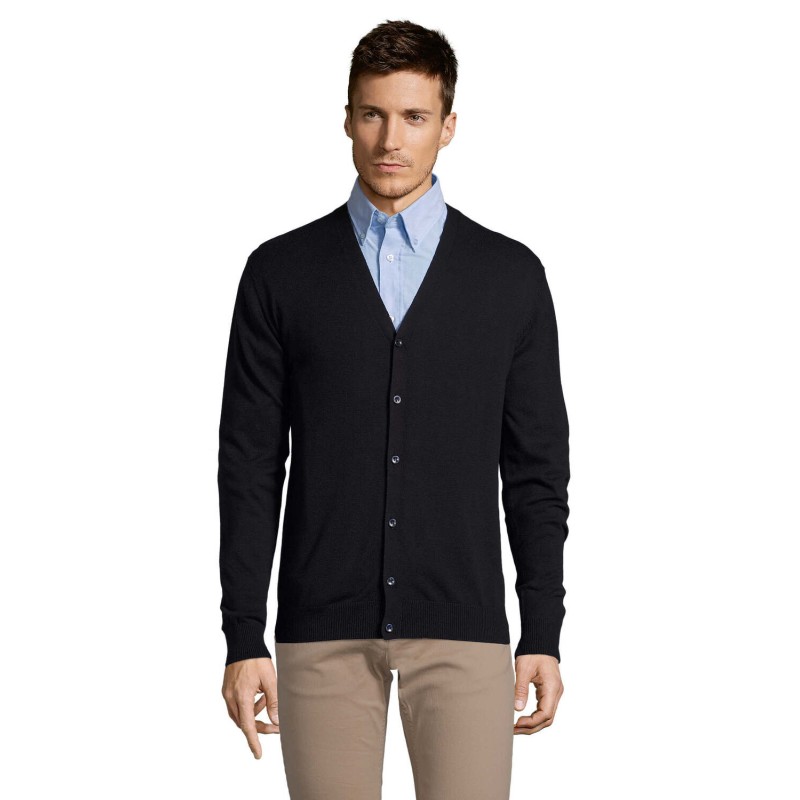 Cárdigan de cuello de pico de hombre Golden