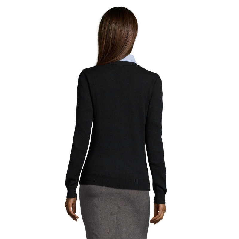 Cárdigan de cuello de pico de mujer Golden