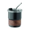 Vaso de acero inoxidable con funda de madera Mate 260 ml