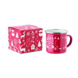 Taza esmaltada navideña...