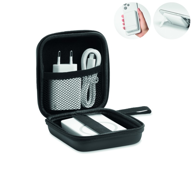 Set de viaje con powerbank magnético Atlas 5000 mAh