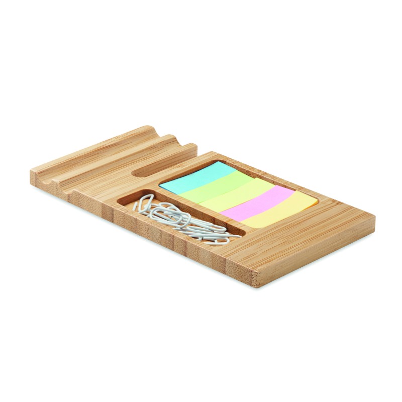 Set de sobremesa de bambú con soporte para móvil Trevis