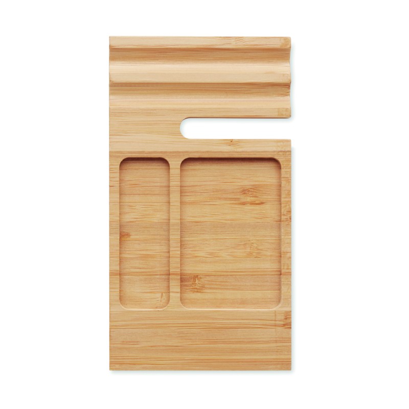 Set de sobremesa de bambú con soporte para móvil Trevis