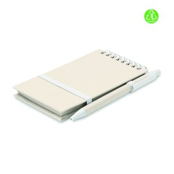 Libreta A6 de cartón reciclado con bolígrafo Mito Set