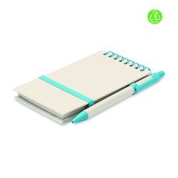 Libreta A6 de cartón reciclado con bolígrafo Mito Set
