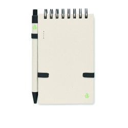 Libreta A6 de cartón reciclado con bolígrafo Mito Set