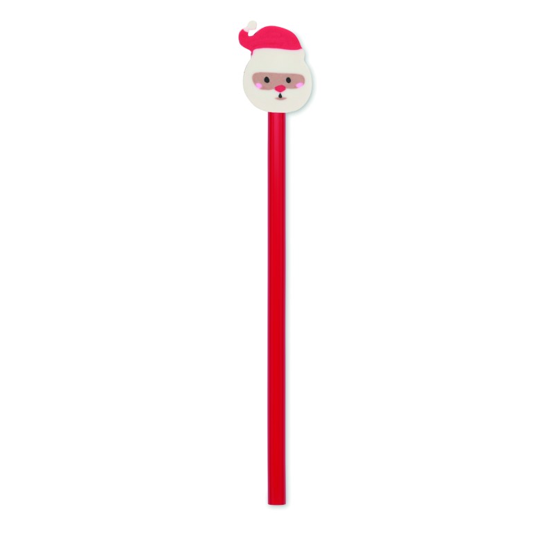 Lápiz navideño con goma de borrar Claus