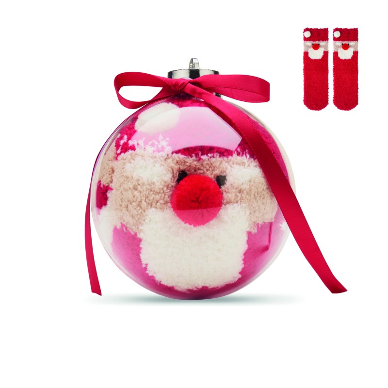 Calcetines de Papá Noel en bola navideña Snug M